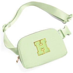 NWT Stoney Clover Inspired Mint Green Belt Bag with Gold Letter H